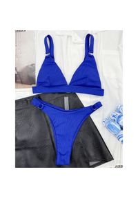 Intica - Strój kąpielowy z kółeczkami i regulowanymi ramiączkami na plażę i basen Shouko. Kolor: niebieski. Materiał: tkanina