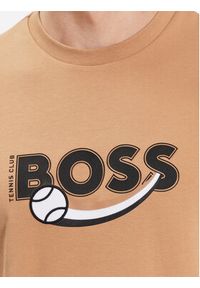 BOSS - Boss T-Shirt 50486205 Beżowy Regular Fit. Kolor: beżowy. Materiał: bawełna