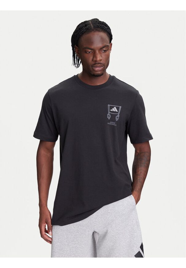 Adidas - adidas T-Shirt Stadium Crowd lJX7474 Czarny Loose Fit. Kolor: czarny. Materiał: bawełna