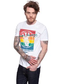 Wrangler - WRANGLER T SHIRT SS GLOBE TEE WHITE W7D9FK989 112131770. Wzór: nadruk #1