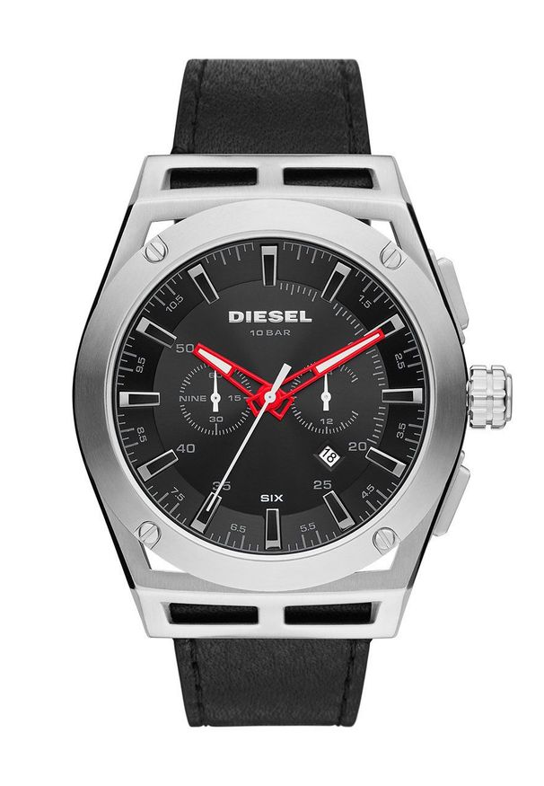 Diesel Zegarek DZ4543 męski kolor srebrny. Kolor: srebrny. Materiał: materiał, skóra