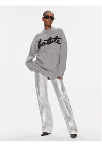 ROTATE Sweter Knit Oversize Logo Jumper 1120921249 Szary Oversize. Kolor: szary. Materiał: syntetyk #4