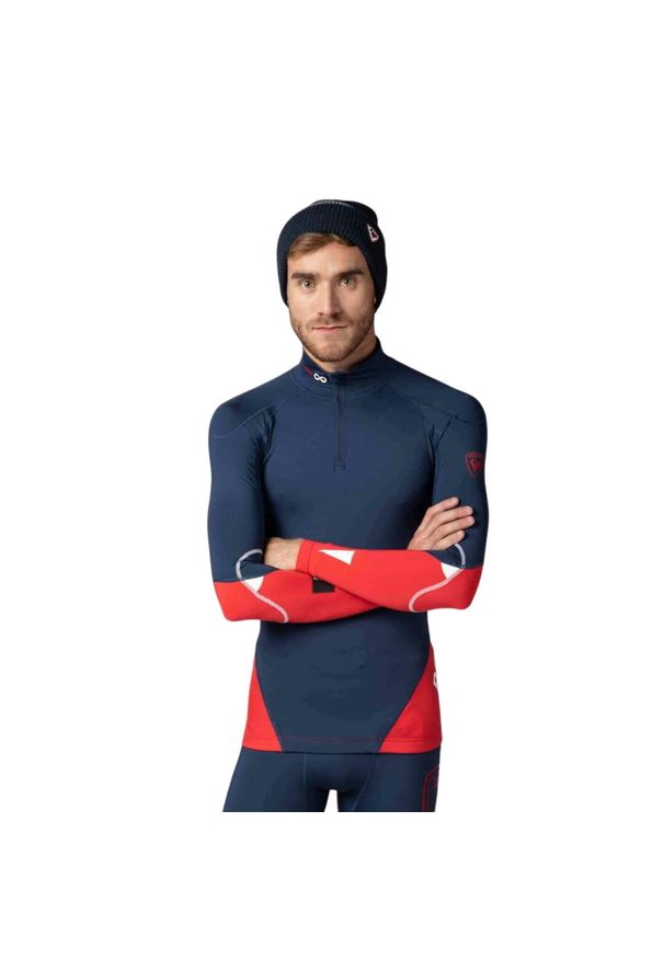 Koszulka Rossignol męska Infini Compression Race Top granatowa. Kolor: niebieski