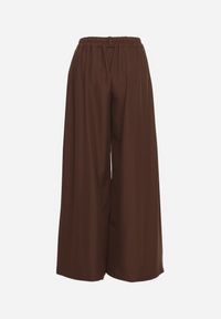 Born2be - Brązowe Spodnie o Fasonie Palazzo z Wsuwanymi Kieszeniami Adivena. Okazja: na co dzień. Stan: podwyższony. Kolor: brązowy. Materiał: jedwab. Długość: długie. Styl: elegancki, casual #7