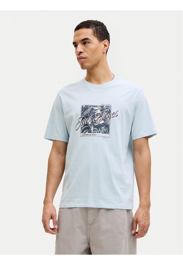 Jack & Jones T-Shirt Honolulu 12288088 Błękitny Regular Fit. Kolor: niebieski. Materiał: bawełna