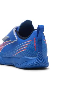 Puma - Dziecięce halowe buty piłkarskie ULTRA 6 PLAY PUMA Ultra Blue White Glowing Red. Kolor: czerwony, niebieski, wielokolorowy, biały. Szerokość cholewki: normalna. Sport: piłka nożna