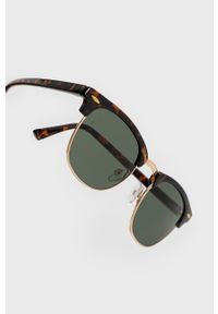 Jack & Jones Okulary przeciwsłoneczne męskie kolor brązowy. Kształt: owalne. Kolor: brązowy