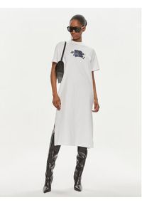 Karl Lagerfeld Jeans Sukienka codzienna 241J1300 Biały Regular Fit. Okazja: na co dzień. Kolor: biały. Materiał: bawełna. Typ sukienki: proste. Styl: casual #2
