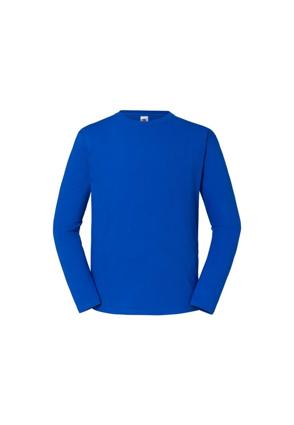 FRUIT OF THE LOOM - Męska Koszulka Z Długim Rękawem Iconic 195 Z Bawełny Premium Ringspun. Kolor: niebieski. Materiał: bawełna. Długość rękawa: długi rękaw. Długość: długie. Sport: turystyka piesza