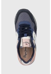 Pepe Jeans sneakersy dziecięce kolor granatowy. Nosek buta: okrągły. Zapięcie: sznurówki. Kolor: niebieski. Materiał: guma #2