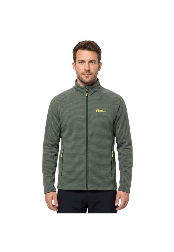 Bluza turystyczna męska Jack Wolfskin Jamari. Kolor: zielony. Materiał: poliester. Sport: turystyka piesza