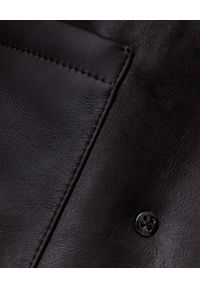 ALMAROSAFUR - Czarny płaszcz Giada. Kolor: czarny. Długość rękawa: długi rękaw. Długość: długie. Styl: klasyczny #4