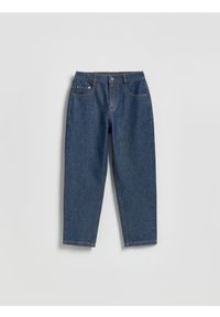 Reserved - Spodnie carrot fit - granatowy. Kolor: niebieski