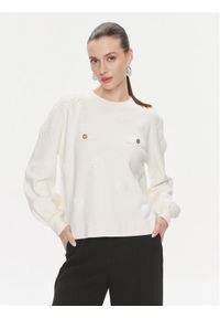 TwinSet - TWINSET Sweter 241TP3090 Écru Loose Fit. Materiał: wiskoza