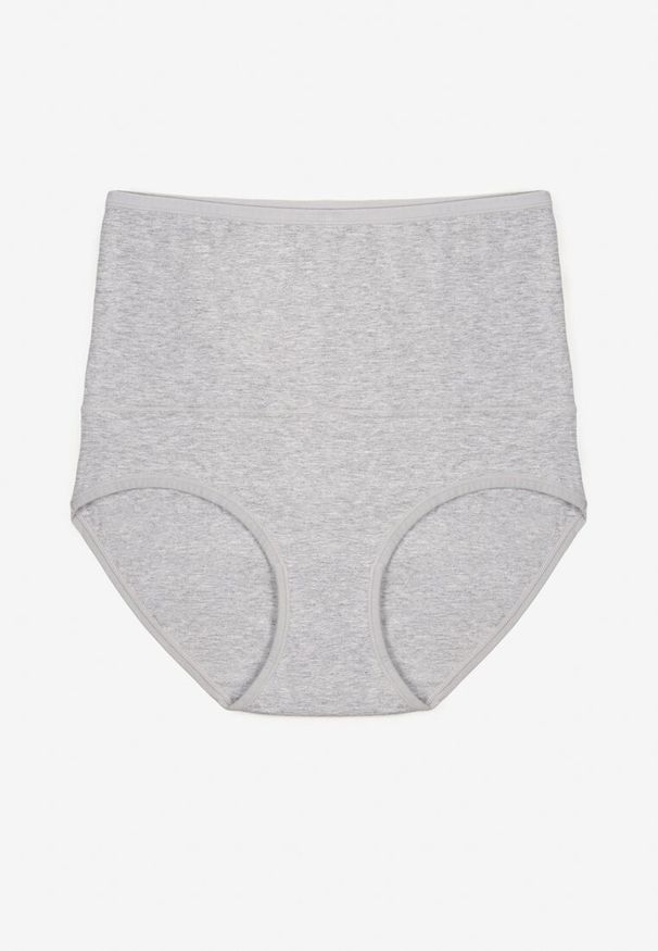 Born2be - Szare Bawełniane Majtki Modelujące z Wysokim Stanem Nilawena. Stan: podwyższony. Kolor: szary. Materiał: bawełna