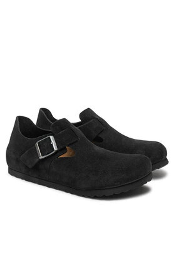 Birkenstock Półbuty London 1028103 Czarny. Kolor: czarny. Materiał: welur, skóra