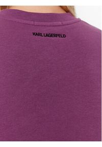 Karl Lagerfeld - KARL LAGERFELD Bluza Punto 230W1800 Różowy Regular Fit. Typ kołnierza: dekolt w karo. Kolor: różowy. Materiał: bawełna #4