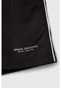Armani Exchange szorty kąpielowe kolor czarny. Kolor: czarny. Materiał: tkanina #2