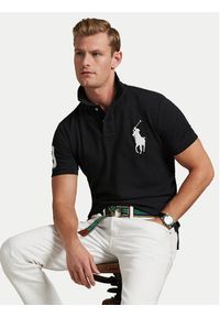 Polo Ralph Lauren Polo 710688969001 Czarny Custom Slim Fit. Typ kołnierza: polo. Kolor: czarny. Materiał: bawełna #4