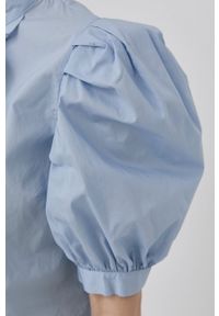 Custommade bluzka bawełniana Dolores damska gładka. Okazja: na co dzień. Kolor: niebieski. Materiał: bawełna. Długość rękawa: krótki rękaw. Długość: krótkie. Wzór: gładki. Styl: casual #2