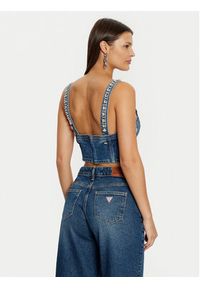 Guess Top W5RH03 D5ACC Granatowy Slim Fit. Kolor: niebieski. Materiał: bawełna #3