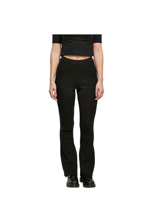 Legginsy damskie Urban Classics Rib Knit Bootcut GT. Kolor: czarny