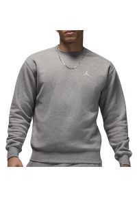 Bluza Jordan Brooklyn FV7293-091 - szara. Typ kołnierza: kaptur. Kolor: szary. Materiał: materiał, poliester, bawełna. Wzór: aplikacja. Styl: klasyczny, sportowy