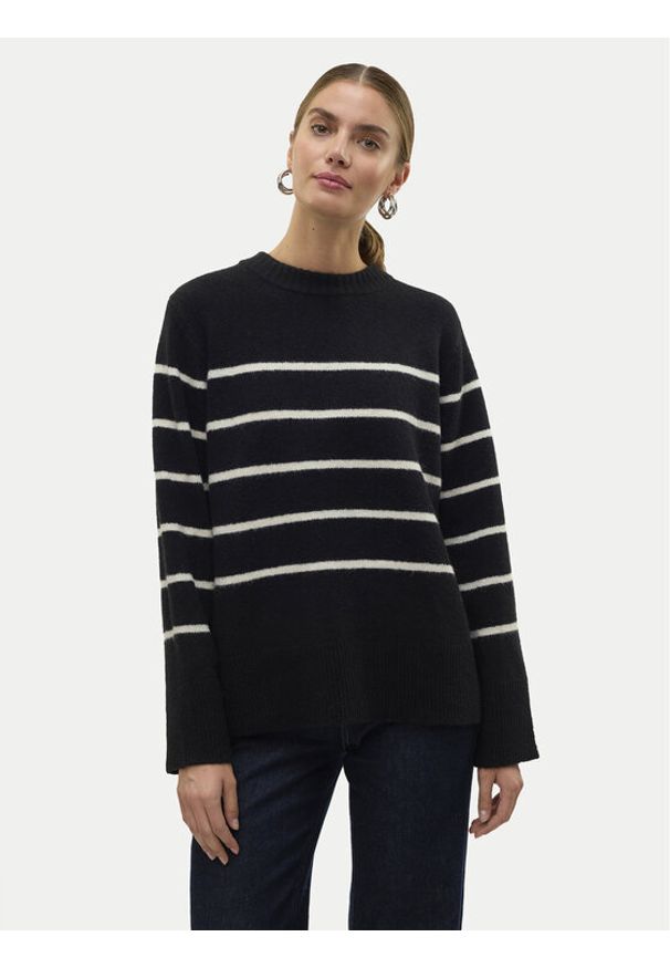 Vero Moda Sweter Flawless 10320487 Czarny Loose Fit. Kolor: czarny. Materiał: syntetyk