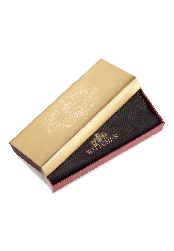 Wittchen - Etui na pióro skórzane wsuwane. Kolor: brązowy. Materiał: skóra. Wzór: aplikacja