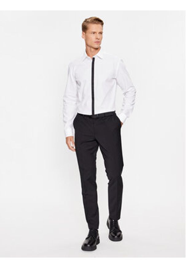 Hugo Koszula Keidi 50500966 Biały Slim Fit. Kolor: biały. Materiał: bawełna