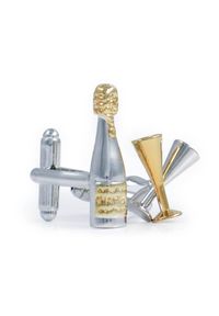Modini - Srebrno-złote spinki do mankietów - szampan U224. Kolor: srebrny, złoty, wielokolorowy #1
