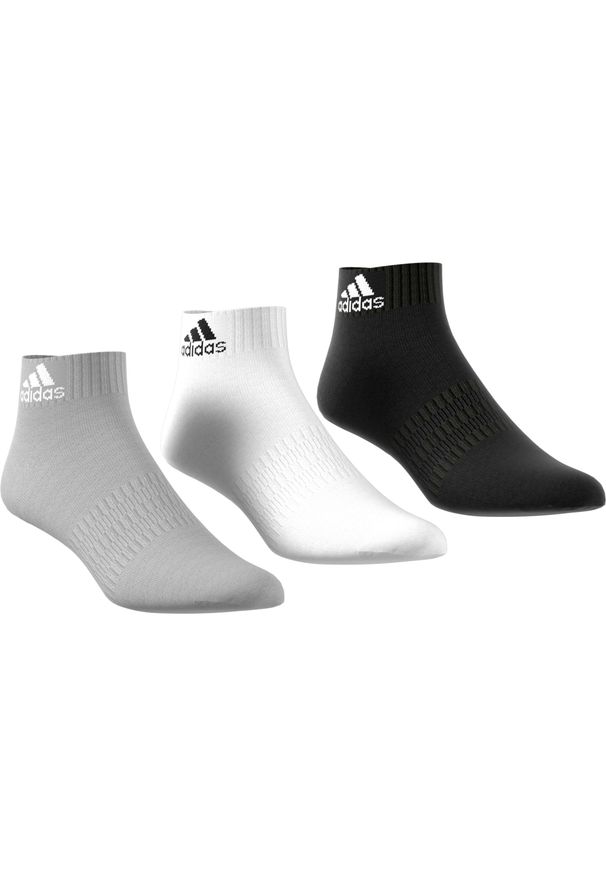 Adidas - Skarpetki adidas Cushioned Ankle 3 Pairs. Kolor: biały, wielokolorowy, szary. Materiał: bawełna