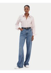 TOMMY HILFIGER - Tommy Hilfiger Koszula Ess WW0WW47169 Różowy Regular Fit. Kolor: różowy. Materiał: bawełna #4