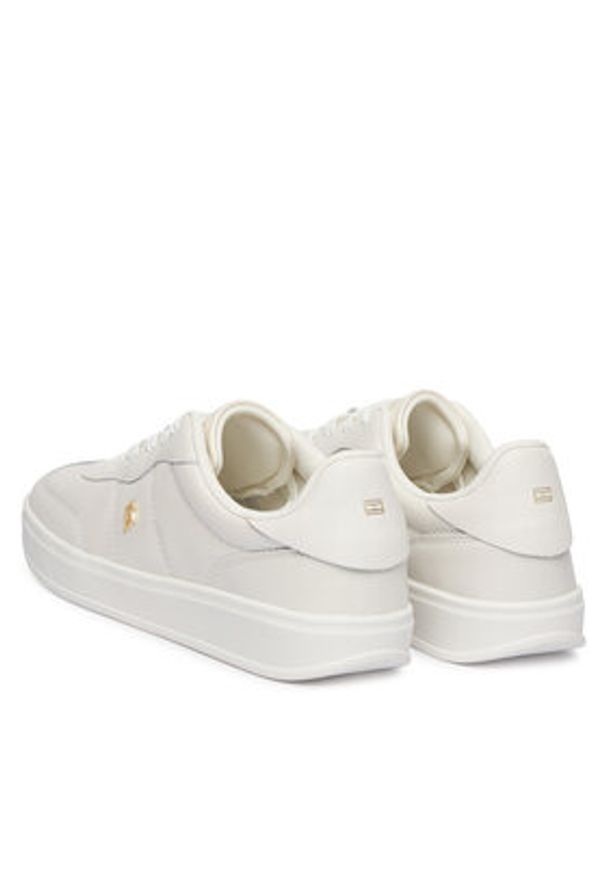 TOMMY HILFIGER - Tommy Hilfiger Sneakersy Th Heritage Shiny Sneaker FW0FW09179 Biały. Kolor: biały. Materiał: skóra