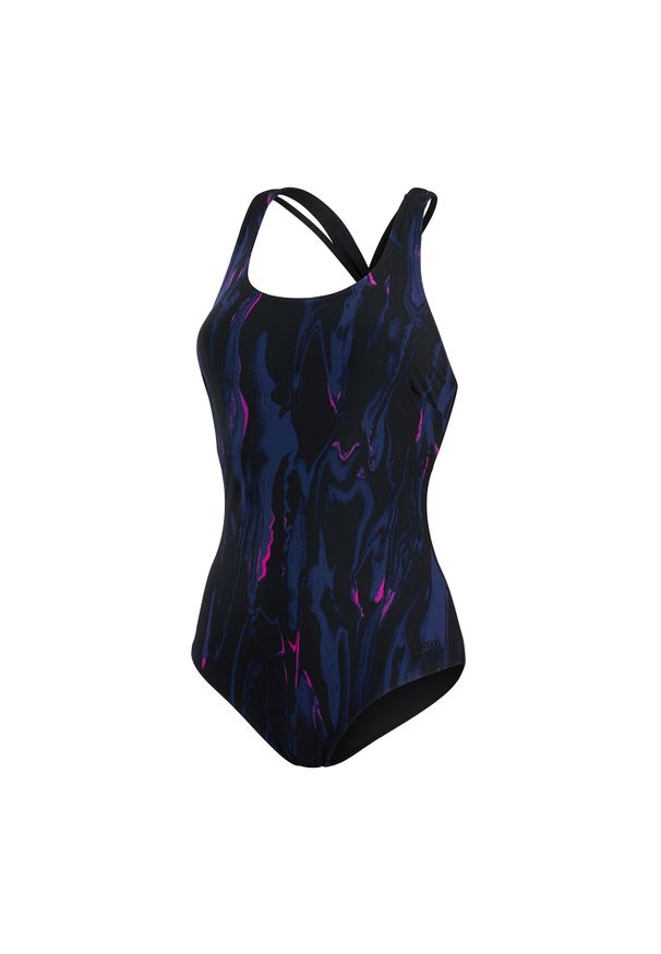 Jednoczęściowy kostium kąpielowy z nadrukiem dla kobiet Speedo Calypso. Kolor: czarny. Wzór: nadruk