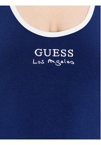 Guess Top Sporty E3GP05 KBP41 Niebieski Slim Fit. Kolor: niebieski. Materiał: bawełna. Styl: sportowy #4