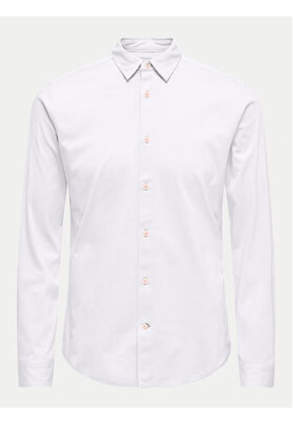 Only & Sons Koszula Robin 22031023 Biały Slim Fit. Kolor: biały. Materiał: bawełna
