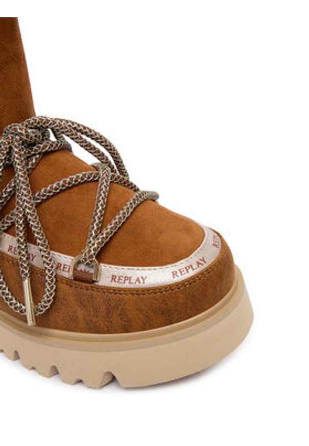 Replay - REPLAY Śniegowce GWF2H.000.C0018T Brązowy. Kolor: brązowy. Materiał: skóra