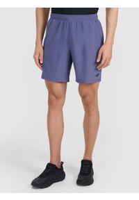 4f - 4F Spodenki treningowe szybkoschnące męskie - niebieskie 3XL. Kolor: niebieski. Materiał: dzianina, włókno, poliester, syntetyk, materiał, elastan. Długość: krótkie. Wzór: gładki, ze splotem. Sport: fitness