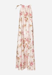 Born2be - Różowa Satynowa Sukienka w Kwiaty Fenaresia. Okazja: na co dzień, na spacer. Kolor: różowy. Materiał: satyna. Długość rękawa: na ramiączkach. Wzór: kwiaty. Sezon: lato. Typ sukienki: proste. Styl: casual, elegancki #6