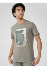 outhorn - T-shirt z nadrukiem męski. Okazja: na co dzień. Materiał: jersey, bawełna. Wzór: nadruk. Styl: casual #8