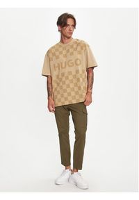 Hugo T-Shirt Narliparo 50517942 Beżowy Loose Fit. Kolor: beżowy. Materiał: bawełna #4