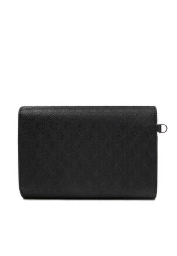 Calvin Klein Duży Portfel Damski Ck Must Xl Trifold W/Wristel_Mn K60K612940 Czarny. Kolor: czarny. Materiał: skóra