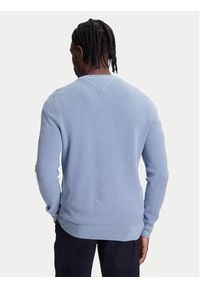 TOMMY HILFIGER - Tommy Hilfiger Sweter Essential MW0MW36347 Błękitny Regular Fit. Kolor: niebieski. Materiał: bawełna #5
