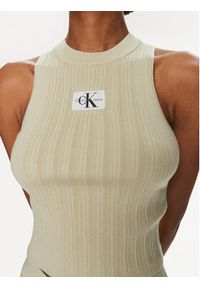 Calvin Klein Jeans Top Label J20J223151 Zielony Slim Fit. Kolor: zielony. Materiał: lyocell #3