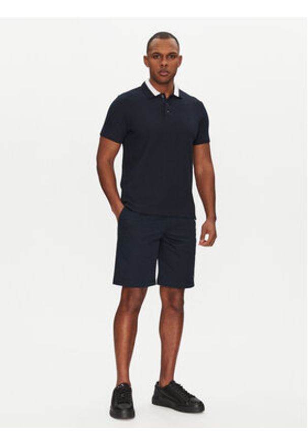 Emporio Armani Underwear Polo EM000571 AF12360 UB102 Granatowy Regular Fit. Typ kołnierza: polo. Kolor: niebieski. Materiał: bawełna