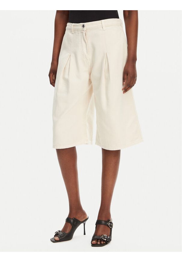 Pinko - PINKO Bermudy Pascal 105245 A2M8 Beżowy Relaxed Fit. Kolor: beżowy. Materiał: bawełna