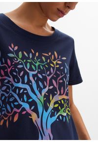 bonprix - T-shirt z nadrukiem, bawełna organiczna. Kolor: niebieski. Materiał: bawełna. Wzór: nadruk #3
