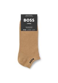 BOSS - Boss Zestaw 2 par niskich skarpet męskich 50467730 Brązowy. Kolor: brązowy. Materiał: bawełna