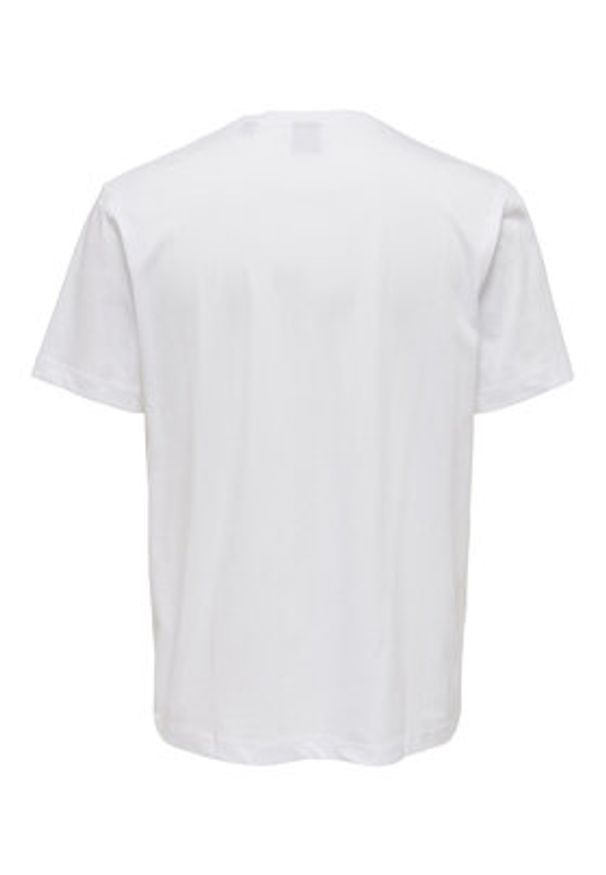 Only & Sons T-Shirt 22025208 Biały Regular Fit. Kolor: biały. Materiał: bawełna